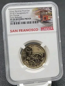 2018 S San Francisco Reverse Proof Jim Thorpe Native American Dollar $1 NGC PF69 - Picture 1 of 2