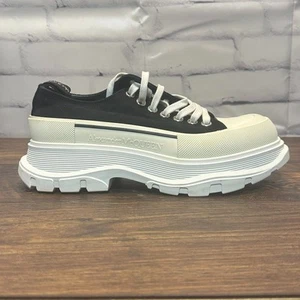Alexander McQueen Tread Slick Lace Up Sneakers Black/White Size EU 40 US 9.5 - Picture 1 of 18