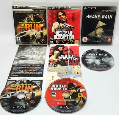 PS3 Game Bundle Lot - Red Dead Redemption, Need for Speed, Heavy Rain CIB Tested - Image 1 of 4