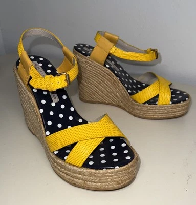 Marc Jacobs Womens Striped High platform Heel Wedge Espadrilles Size 38,5 Great  - Image 1 of 4