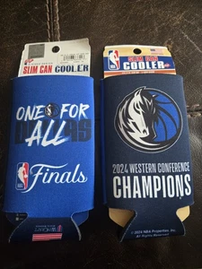 2 Dallas Mavericks '24 Western Conference Champs/Finals 2 Sided Slim Can Coolers - Picture 1 of 3