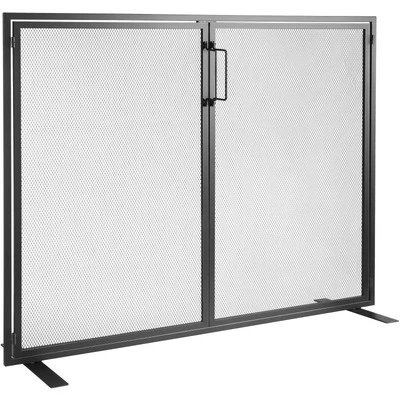 VEVOR 38.98"x30.7" Fireplace Screen 1-Panel Iron Mesh Spark Guard Modern Black - Image 1 of 4
