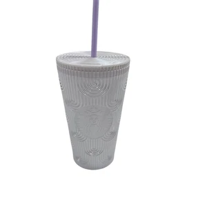 Starbucks 2023 White Pearl Shell Mermaid Scales Grande Tumbler Straw 2023 16 oz - Picture 1 of 7