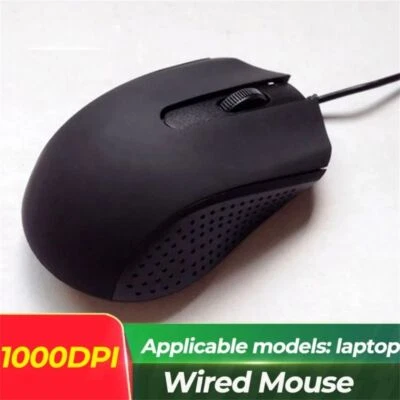 3 Button Wired Mouse 1000DPI USB Optical Mice Computer Mouse  Office Home - Image 1 of 4