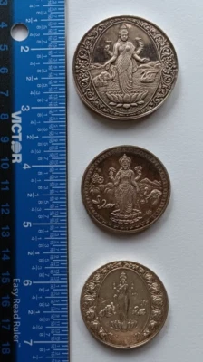 SEVEN MIXED INDIA SILVER TOKENS - Image 1 of 4