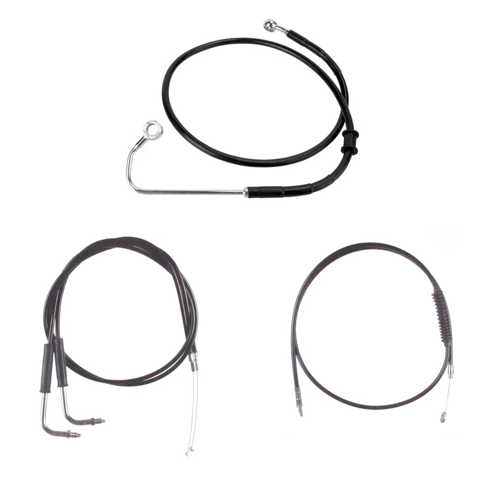 Kit de cable y línea de freno negro +8" Bsc 2011-2015 Harley-Davidson Softail con ABS Foto 1 de 1