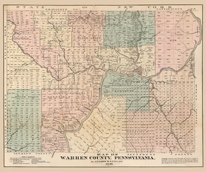 1838 Map of Warren County Pennsylvania - Picture 1 of 6