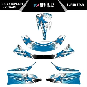 TOPKART/ZIPKART SUPER STAR STICKER KIT - KARTING - OTK - EVK-CADET-ROOKIE - Picture 1 of 3