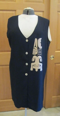 Tunic Dress by AyAyMut Coast Salish First Nations Design Sz 3XL Vintage '90s GVC - Image 1 of 4