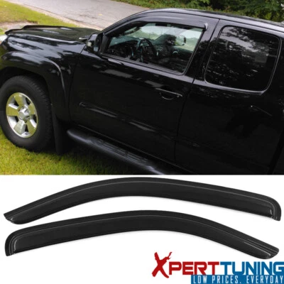 Cinta de cabina de acceso para Toyota Tacoma Fit 05-15 en ventana visera ventilación protector de lluvia acrílico Foto 1 de 4