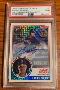 Topps '83 Topps Silver Pack 2018 autógrafos cromados #20 Rafael Devers PSA9 #65/99 - Imagen 1 de 2