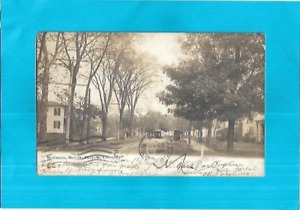 Vintage Photo Postcard-Residences, Trolly Car, Main Street, Plainville, CT.