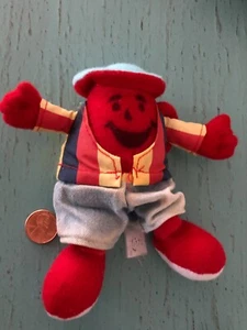 Vintage 80er Jahre Kool Aid Guy Mann Kleine Sitzsack Spielzeug Puppe Mütze OH YEAH - Bild 1 von 1