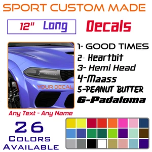 12" Long CUSTOM SPORT Decal ANY TEXT NAME Personalized Sticker, 26 Colors (5-12 - Picture 1 of 10