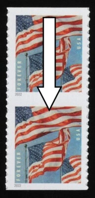 #5658 U.S. Flags, Misperf From Booklet, Mint **ANY 5=FREE SHIPPING** - Image 1 of 4