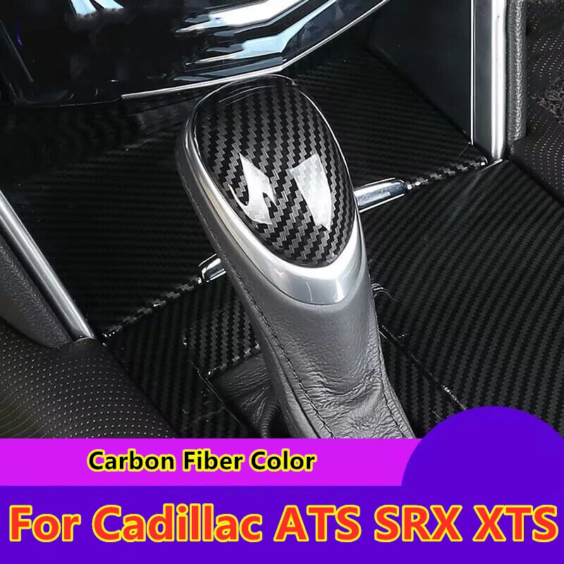 Carbon Fiber Gear Shift Knob Trim Cover Decor For Cadillac ATS SRX XTS Foto 1 de 3