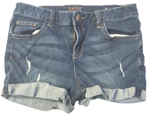 Justice Denim Shorts - Girls Size 14 Plus - Dark Wash Cuffed - Picture 1 of 4