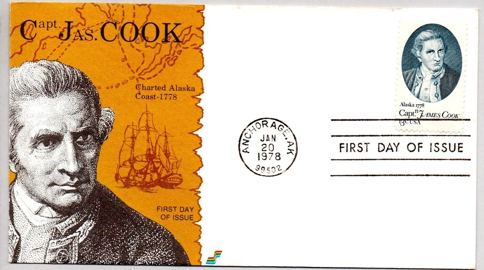 #1732 CAPTAIN JAMES COOK ALASKA 1778 FIRST DAY OF ISSUE, SPECTRUM FDC - Image 1 of 1