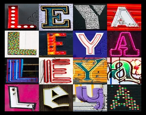 LEYA Name Poster featuring photos of actual sign letters - Picture 1 of 1