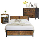 Modern Wooden Bedroom Furniture Sets with Bed Frames 5-Drawer Dresser Nightstand