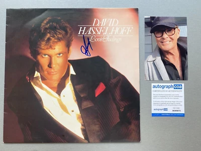 DAVID HASSELHOFF In-person signed LP-Cover Vinyl 12" COA ACOA Autogramm + Foto - Bild 1 von 2