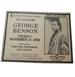 Vintage Nov 1989 George Benson in Concert Zeitung AD Jazzgitarre Tampa Florida - Bild 1 von 1