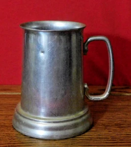 Beer Mug, Aluminum(?) with clear bottom and large handle - Picture 1 of 8