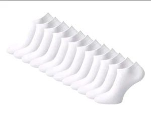 12 Pairs Mens Women's Ankle Low Cut White Black Thin Cotton Casual No Show Socks - Picture 1 of 3