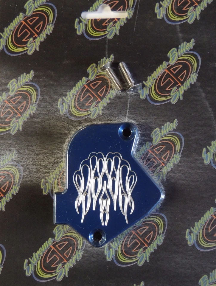 YAMAHA RAPTOR 50 80 90 SUZUKI QUADSPORT ПЛАМЯ СИНИЙ АЛЮМИНИЕВЫЙ ДРОССЕЛЬ КРЫШКА - Изображение 1 из 1