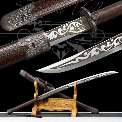 Handmade Katana/Brown/Collectible Sword/Sharp/Battle Ready/Full Tang/Combat - Image 1 of 4
