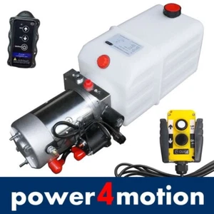 7L Hydraulikaggregat 12V 2000W für LKW Kipper Stapler Anhänger. Pumpe mit FUNK - Bild 1 von 4