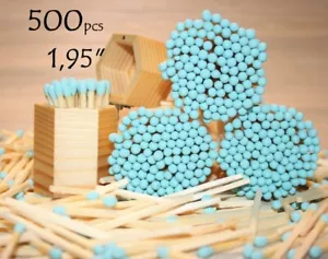 Blizzard blue colored tipped matches 1.95" 500pcs Sky blue colors safety matches - Picture 1 of 12