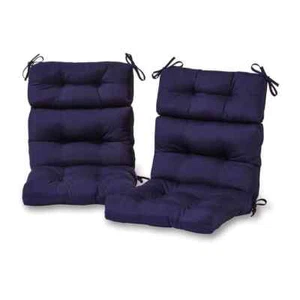 Greendale Home Fashions Dining Cushion Chair w/ High Back Solid Navy (2-Pack) - Picture 1 of 6