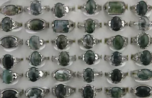 Wholesale Jewelry Mixed Lots 60pcs Lady's Natural Stone Fashion Silver P Rings - Picture 1 of 6