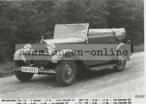 MERCEDES-BENZ 170 4 sitz. Cabriolet Fotografie Foto Automobil Auto photograph - Picture 1 of 2