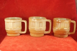 Frankoma Set 3 Lg CHUCK WAGON Mugs - 1953 1954 1955 - Desert Gold - Lions Club 2 - Picture 1 of 6