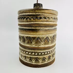 Keramik Lampe Lampenschirm Braun Beige Massiv Fat Lava Mid Century 60er Design - Bild 1 von 16