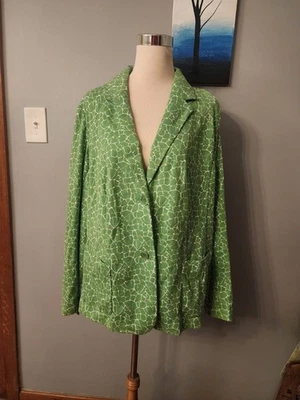 Chaqueta Blazer TALBOTS Verde Blanco Amarillo Algodón Elástico Foto 1 de 4