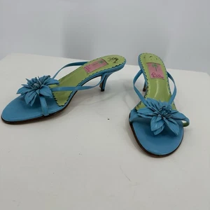 Lilly Pulitzer Blue Floral Sandals - Picture 1 of 14