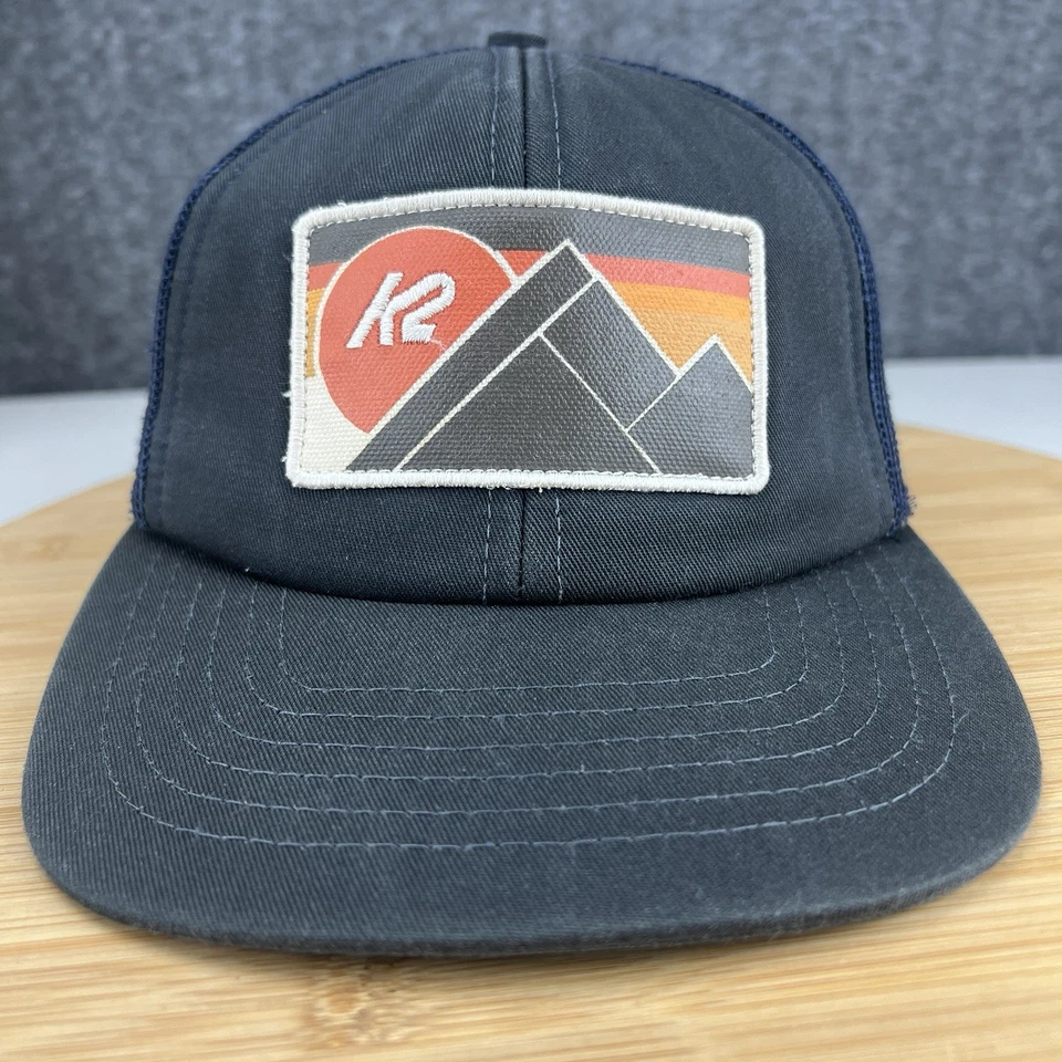 FADED K2 Snowoboards Trucker Hat Cap Snapback Adjustable Black Mesh Patch - Image 1 of 4