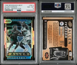 1996 Bowman's Best Retro Allen Iverson PSA 8 NM-MT 76ers Refractor RC cc44 - Picture 1 of 1