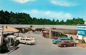 Vintage Kenton Manor Motel Erlanger KY Photochrome Postcard Pool - Picture 1 of 2