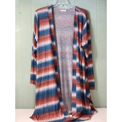 Cárdigan suéter Maurices a rayas frente abierto manga larga para mujer XL azteca occidental Foto 1 de 4