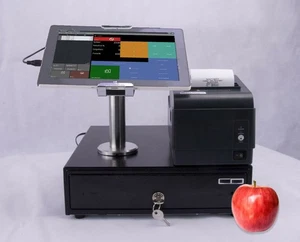 10" Mobile Kasse Handel Supermarkt Imbiss Laden Kiosk/ Terminal Drucker Geldlade - Bild 1 von 6