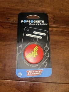PopSockets Wonder Woman Logo Phone Tablet Grip & Stand DC Comics Justice League - Picture 1 of 2