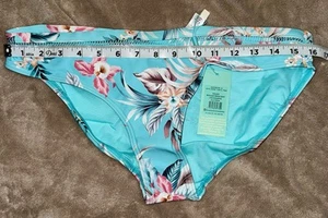 Neu Neu mit Etikett Sea Level Kalani Schwimmen blau Bikinihose Blumenmuster aquamarin US 10 - Bild 1 von 6