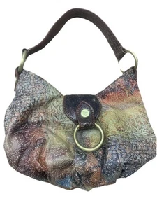 Donald J Pliner hobo style bagLeather is multi colored Brass hardware - Picture 1 of 10