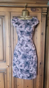 Pretty Reiss Dusky Pink Mix Bodycon Dress Size 8 With Stretch - Picture 1 of 8