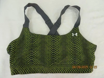 Sujetador aeróbico sin alambre Under Armour Heat Gear talla L nailon/spandex verde lima/gris Foto 1 de 4