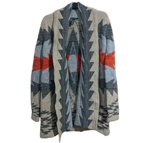 Ralph Lauren Southwestern Aztec Navajo Wool Cotton Textured Open Cardigan SMALL - Picture 1 of 9